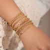 Pulsera de moda griega personalizada de 5 piezas de Amazon transfronterizo de Europa y Estados Unidos para mujer, estilo simple ins, pulsera apilada multicapa