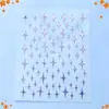 Pegatinas para Uñas Celebridad de Internet Transfronteriza Estrella de Fuego Pegatinas Adhesivas de Estrella de Cuatro Puntas Pegatinas para Uñas Láser Oro y Plata Blanco y Negro Pegatinas para Uñas