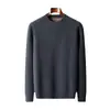 Nuevo Suéter de Lana 100% Puro para Primavera y Otoño, Cuello Redondo para Hombre, Capa de Aire, Suéter de Lana Engrosado, Jersey, Suéter Básico, Suéter de Punto