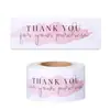 120 Pegatinas/Rollo Populares Transfronterizos Rosas Pegatinas de Agradecimiento Pegatinas de Gracias por su Compra Adhesivas Decorativas Pegatinas de Gracias por su Apoyo