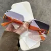 Llegada Nueva 2023 Gafas de Sol Sin Montura Delgadas Gafas de Sol Moda para Mujer Anti-UV Montura Grande Gafas Cubre Rostro Rojas de Internet