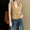 Chaleco sin mangas de cuello en V estilo Old Money para mujer, Nueva moda de verano 2026, Top versátil, adelgazante, de alta gama, moderno