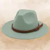 Fedora de lana de moda europea y americana con logotipo personalizado, fedora de jazz de estilo retro británico, sombrero de fieltro de ala plana unisex