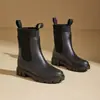 Boca Elástica Ciber Popular Botas de Lluvia Martin Moda Femenina Ropa de Exterior Botas Impermeables de Caña Media Impermeables Antideslizantes Botas de Lluvia Zapatos de Goma para Viajar