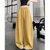 Nuevos Pantalones Casuales Transpirables de Cintura Alta para Personas Petites, Delgados de Principios de Otoño de Pierna Ancha Recta Estilo Holgado Perezoso Pantalones Banana de Aire Acondicionado