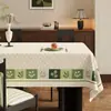 Mantel Impermeable y a Prueba de Aceite Estilo Medieval Modelo Nuevo 2026 Mantel de Mesa de Comedor Verde Fresco de Gama Alta Cubierta para Mesa de Café
