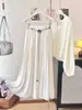 Saia Boho de Cintura Alta para Mulheres, Novo Estilo Verão 2026 Saia Midi, Saia Evasê Justa e Elegante com Cinto