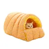 Nido de Gato Cálido y de Terciopelo en Invierno, Bolsa de Dormir Semicerrada Desmontable y Lavable, Nido para Mascotas, Suministros de Invierno para Gatos, Venta Directa de Fábrica