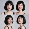Peluca de moda transfronteriza europea y americana para mujer, estilo Bob, para uso diario, cosplay, versátil, pieza de cabello corta tipo Bob