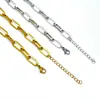 Acero inoxidable europeo y americano oro real 18k cadena gruesa joyería DIY hecho a mano titanio acero pulsera accesorios al por mayor
