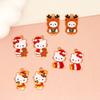 Navidad Hello Kitty DIY Accesorios de Aleación Pendientes Hechos a Mano Accesorios para el Cabello Colgante de Collar Decoración Colgante Gato Kt