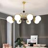Lámpara de Techo Moderna Simple Lámpara de Sala de Estar Araña de Dormitorio Lámparas Nórdicas Vidrio LED Araña Americana Lámparas de Restaurante