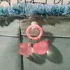 Hebilla de Resorte L18 Colgante de Corazón Gordo Transparente de Resina Accesorios para Mochila Escolar Colgante de Corazón de Melocotón para Cremallera de Bolsa Llavero DIY Ciego