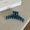 Série Xadrez Presilha Tubarão Estilo Coreano Design Simples Acessório de Cabeça para Mulheres Versátil Estilo Elegante Presilha de Cabelo na Parte de Trás da Cabeça