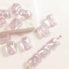 Cadena para teléfono móvil con cuentas cuadradas de color transparente, forma de corazón de melocotón, acrílica, hecha a mano, accesorios para pulseras y collares.