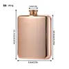 Frasco de acero inoxidable para licores de comercio exterior, 7 onzas, frasco electrochapado, frasco cuadrado plano portátil para exteriores, frasco plano personal