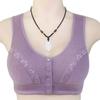 Nuevo Encaje de Algodón Suave Flor Botón Frontal Ropa Interior Chaleco de Algodón para Mujer Estilo para Mediana Edad y Adultas Mayores Sostén Talla Grande Sin Aros