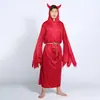 Fantasia de Diabo Vermelho Maligno Diabo de Vaca Halloween para Adultos Cosplay Role Play Festa Fantasia em Estoque