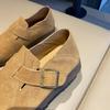 3.8 Bienestar del Festival de la Diosa ~ Zapatos Casuales Perezosos de Cuero de Doble Uso 2025 Zapatos Bucken King Fried para Usar al Aire Libre