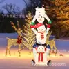 Muñeco de Nieve Apilado Navideño de Hierro con Luces Decoración de Muñeco de Nieve Pre-Iluminado Decoraciones Navideñas para Exteriores Interiores y Exteriores