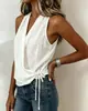 Nuevo top de tirantes sin mangas con cuello en V, estilo europeo y americano 2026, ligero y cómodo, disponible en Amazon en blanco y azul claro