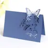 Tarjeta de asiento hueca con láser de Amazon, tarjeta de mesa de mariposa tridimensional, tarjeta de mesa de registro de boda, tarjeta blanca, venta al por mayor de Shenzhen