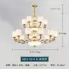 Novo Lustre Inteiramente de Cobre Estilo Chinês para Sala de Estar e Quarto, Luz Principal com Detalhes em Mármore, Grande Estilo Chinês para Iluminação de Villa, Hotel, Projeto e Restaurante