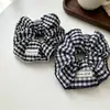 Goma para el pelo de cuadros estilo francés coreano para mujer, mano de obra pesada, encaje exquisito, coleta alta simple, accesorios para el pelo
