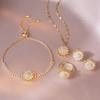 Collar para Mujer, Estilo Celebridad de Internet Europeo y Americano, Conjunto de Accesorios Giratorio de Flor de Girasol con Circonita Transfronterizo, Cadena para Clavícula Giratoria de 360 Grados
