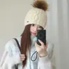 Gorro de Lana Tejido Grueso Jacquard Invierno 2026 para Mujer Cálido Cortavientos Gorro para la Cabeza Estilizador del Rostro Slouchy