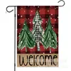 Navidad Transfronteriza Más Vendido Árbol de Navidad Elfo Festividad Decoración de Patio Bandera de Jardín Bandera de Lino Doble Cara Personalización