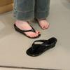 Chanclas de cuña de verano para exteriores, versátiles y de moda para mujer, con aumento de altura