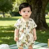 Ropa para Bebé, Estilo Delgado de Verano, Mamelucos de Manga Corta, Ropa para Aire Acondicionado, Peleles Transpirables para Recién Nacidos, Ropa Protectora para el Vientre