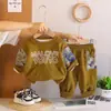 Conjunto de Moletom Duas Peças com Mangas de Urso Spliced para Meninos - Lançamento Primavera & Outono 2026 - Estiloso