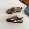 Sapatos Piao Hong Patchwork de Renda com Cadarço Estilo Forrest Gump Feminino 2025 Outono e Inverno Novos Sapatos Retro para Treinamento Moral Sapatos Esportivos Casuais