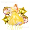 Escena de Cumpleaños con Globos Digitales de Princesa Decoración Accesorios para Fotos de Fiesta de Cumpleaños para Niños y Niñas