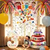 Decoración de cascada de lluvia de globos para fiesta de cumpleaños de bebé para niños y niñas, ambientación de atmósfera para fiesta infantil, fondo de decoración de escena ceremonial