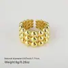 Anillo Abierto Multicapa Geométrico Nuevo Transfronterizo con Empalme de Cuentas Redondas Anchas Chapado en Oro Cobre Nicho Simple Versátil