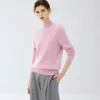Suéter de cachemira suave y amigable con la piel para mujer, otoño e invierno 2026, cuello semi-alto, corte holgado, prenda base de punto sin costuras de una sola pieza