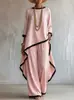 Moda Europea y Americana 2026 Conjunto Holgado Nuevo para Mujer Color Sólido Verano Manga Murciélago Bata Conjunto de Dos Piezas Estilo Casual Elegante