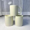 Taza de cerámica con revestimiento de leche amarilla por sublimación, impresión por transferencia térmica, taza de cerámica beige en blanco, impresión de imagen de 11 oz.