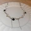 Collar de circonita con piedra de luna blanca para mujer, estilo veraniego, dulce y moderno, para chicas Spice Girls, accesorios de celebridades de Internet, diseño de nicho, sentido avanzado, cadena de clavícula de moda.