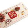 Mantel Rojo de Año Nuevo, Impermeable, Resistente al Aceite, No Lavable, Mantel Antiescaldado, Mantel Protector de Mesa de Centro Roja
