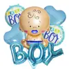 Balão de Filme de Alumínio com Carta Menino Menina Transfronteiriço Pacote Arranjo de Celebração Decoração de Festa de Revelação de Gênero de Bebê Masculino e Feminino