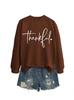 Estación Independiente de Lista de Deseos de Amazon Sudadera Elegante Versátil Cómoda para Mujer Corazón Agradecido Forma de Corazón Cruz Simple Transfronteriza Otoño Invierno