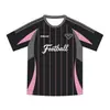 Conjunto infantil retro de uniforme de futebol estampado, uniforme de treino e competição respirável de secagem rápida para equipe, camisa de manga curta para meninos e meninas