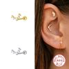 Aretes de Tuerca Perforantes de Hilo de Diamantes Geométricos en Forma de V de Plata Esterlina S925 Aretes de Tuerca Perforantes AliExpress Más Vendidos Aretes de Moda