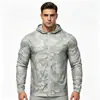 Camiseta con capucha de manga larga, tacto frío, secado rápido, para comercio exterior transfronterizo, camiseta fina, elástica, transpirable, con capucha, manga larga, protección solar, para hombre, de verano