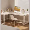 Escritorio de esquina para computadora, mesa de escritorio para juegos, escritorio en forma de L para el hogar, mesa de estudio para dormitorio, escritorio de oficina simple, banco de trabajo