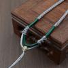 Cuerda colgante tejida a mano sin nudo, cuerda de collar tejida entera, jade esmeralda, cuerda de carga alta, cuerda de cuello tejida a mano